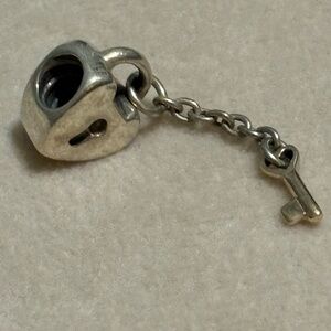 Pandora .925/14k Two Toned Key To My Heart Dangle Charm 790288
